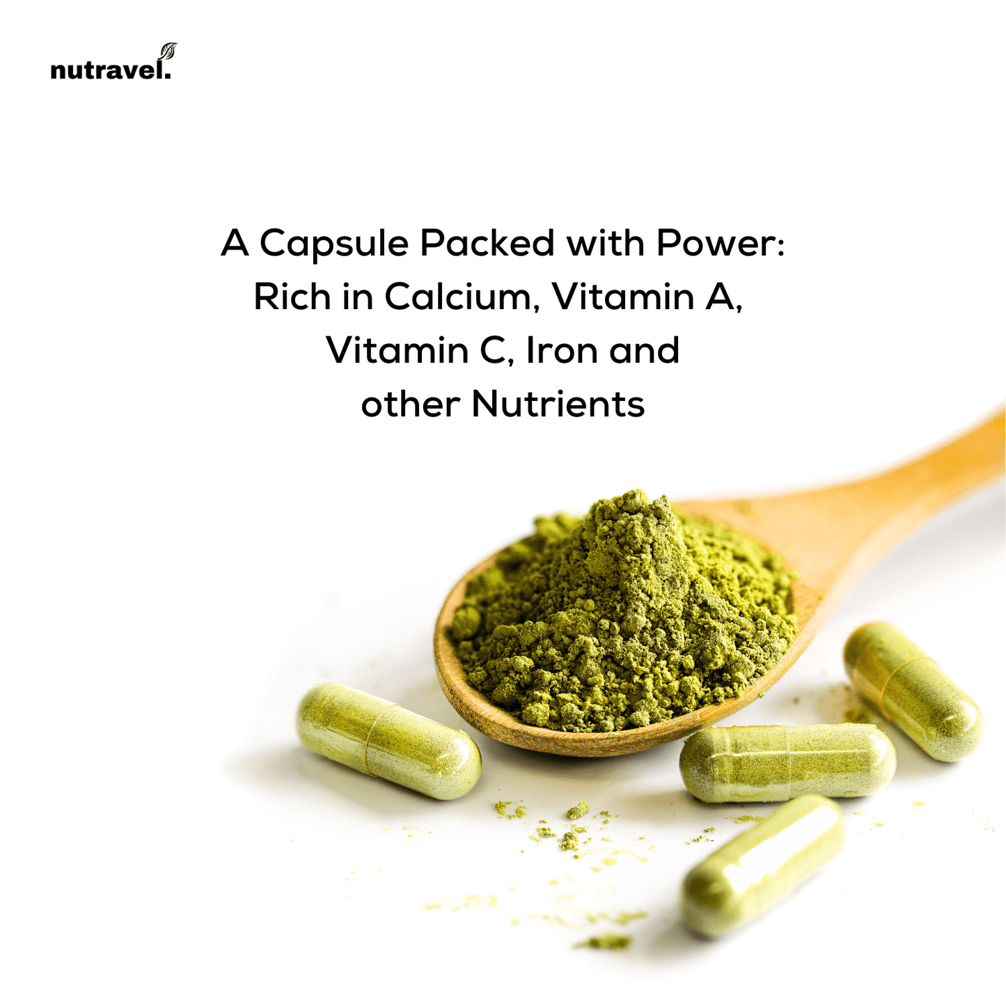 Nutravel Moringo Capsules, 60 Capsules, 500 mg, Rich in Natural Vitamins, Minerals, Antioxidants, Plant Protein & Healthy Fats - Nutravel