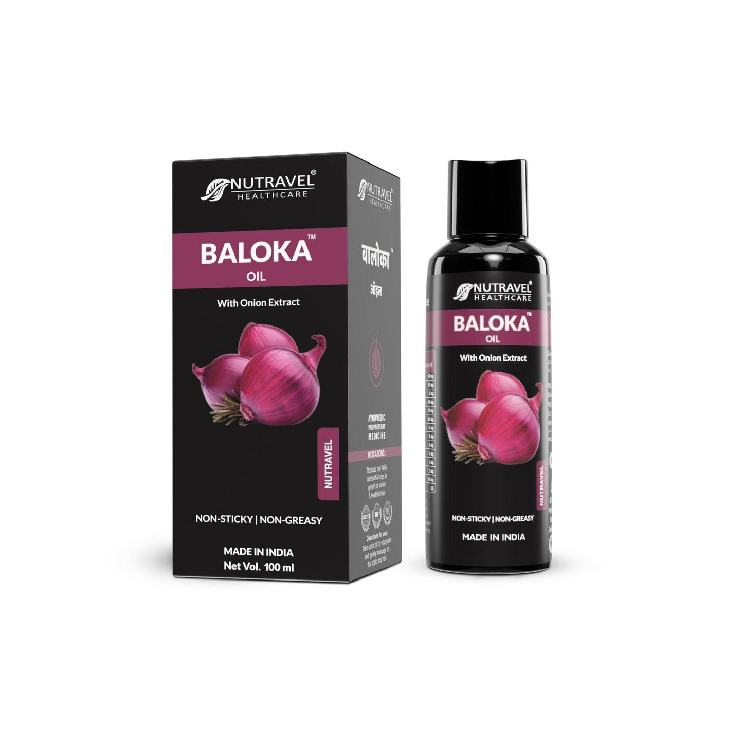 Baloka Onion Hair Oil – Boost Hair Growth & Reduce Hair Fall | 100ml - Nutravel