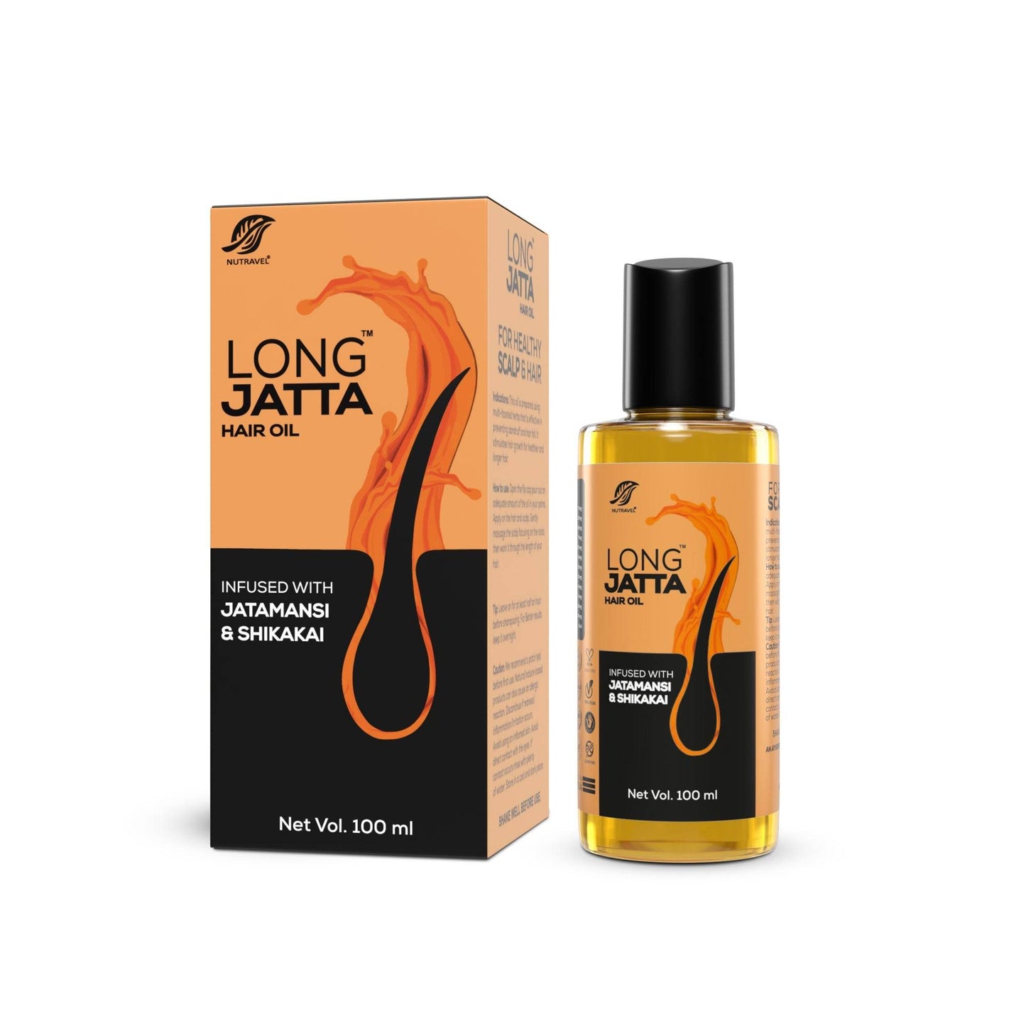 Long Jatta Ayurvedic Hair Oil – For Thick, Strong & Healthy Hair - Nutravel