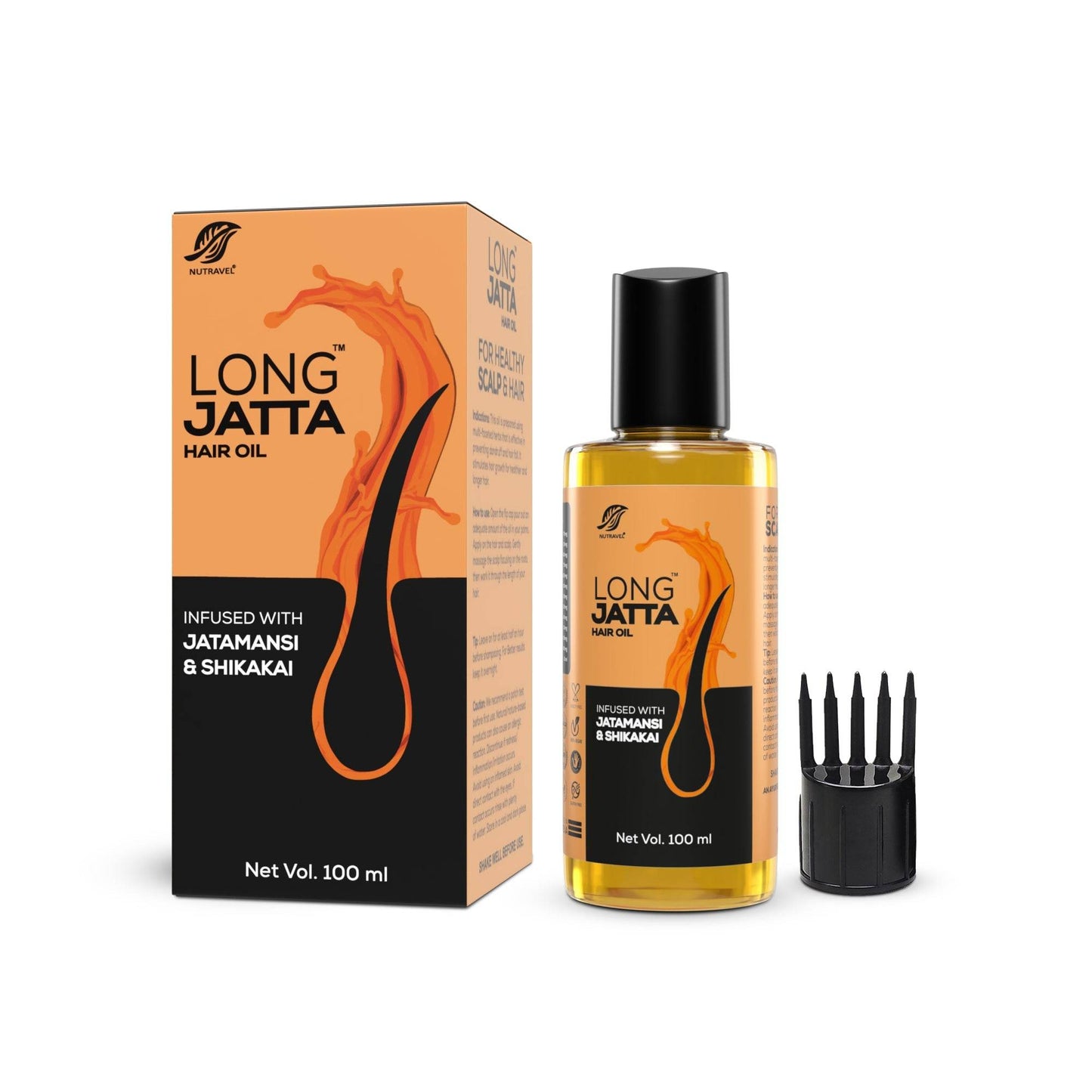 Long Jatta Ayurvedic Hair Oil – For Thick, Strong & Healthy Hair - Nutravel