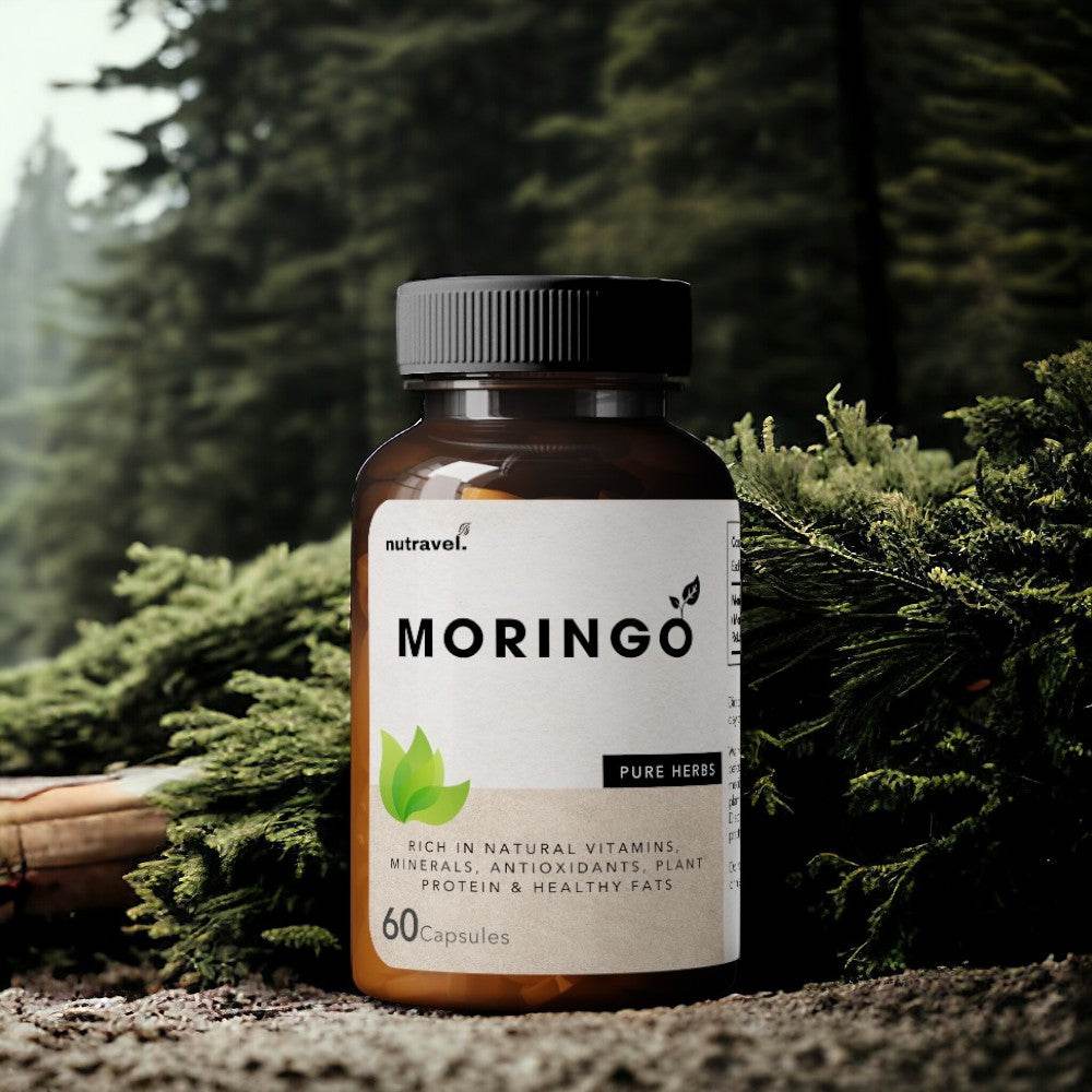 Nutravel Moringo Capsules, 60 Capsules, 500 mg, Rich in Natural Vitamins, Minerals, Antioxidants, Plant Protein & Healthy Fats - Nutravel