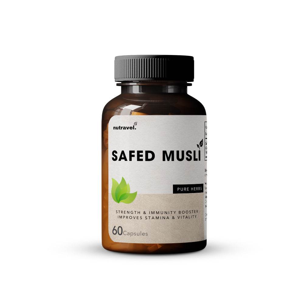 Nutravel Safed Musli Capsules (500 mg) | Supports Stamina & Vitality | 60 Capsules - Pack of 1 - Nutravel