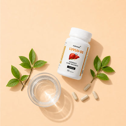 Luvliv-DS Ayurvedic liver health capsules, bottle