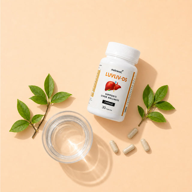 Luvliv-DS Ayurvedic liver health capsules, bottle
