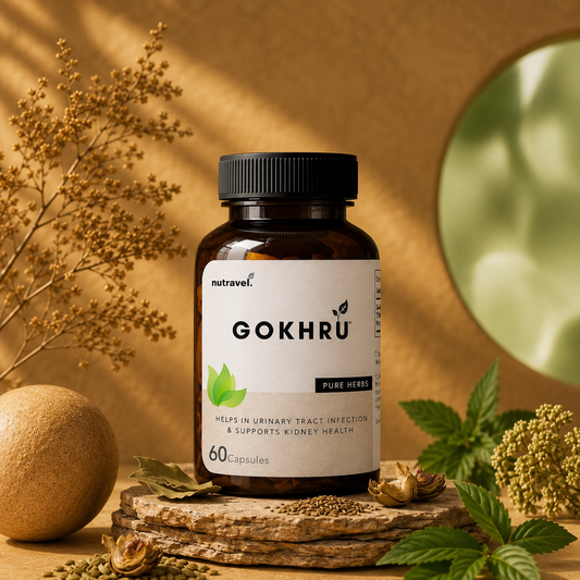 Nutravel Gokhru (Gokshura) 60-capsule jar for urinary and kidney health