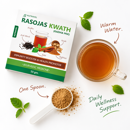 How to take Rasojas Kwath kadha mix: one spoon in warm water, 50 g pack