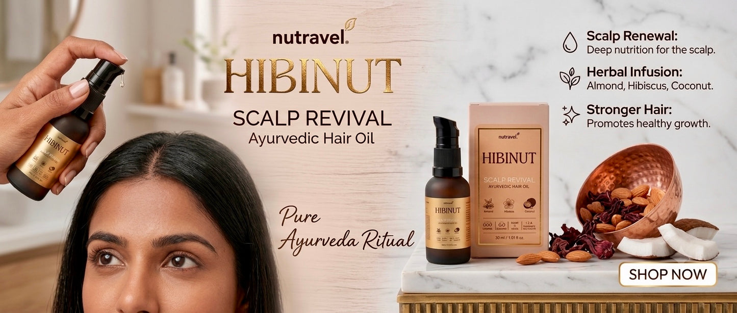 Hibinut Ayurvedic Hair Oil for Hair Fall & Growth – Hibiscus, Bhringraj, Coconut – 30ml