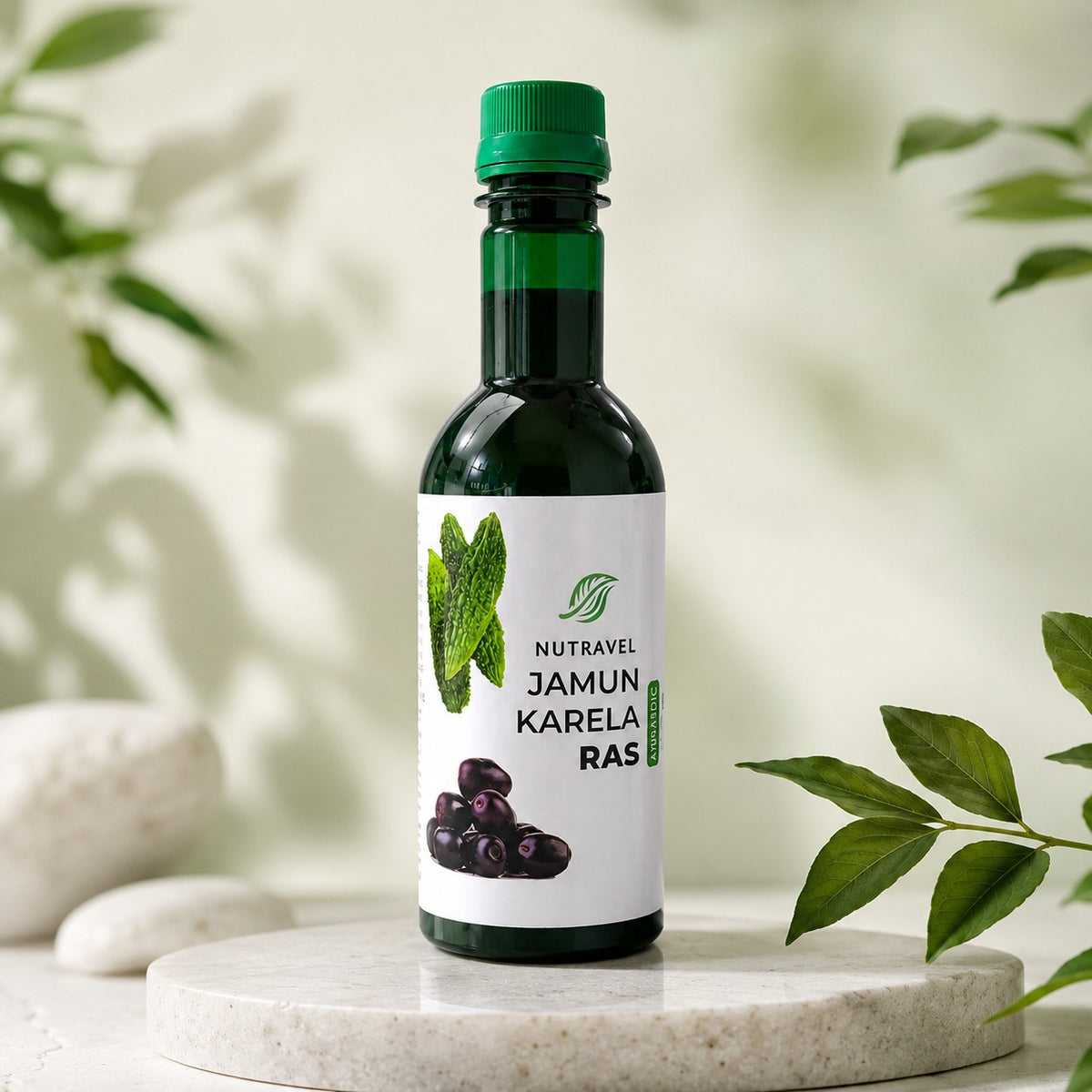 Jamun Karela Ras herbal juice bottle