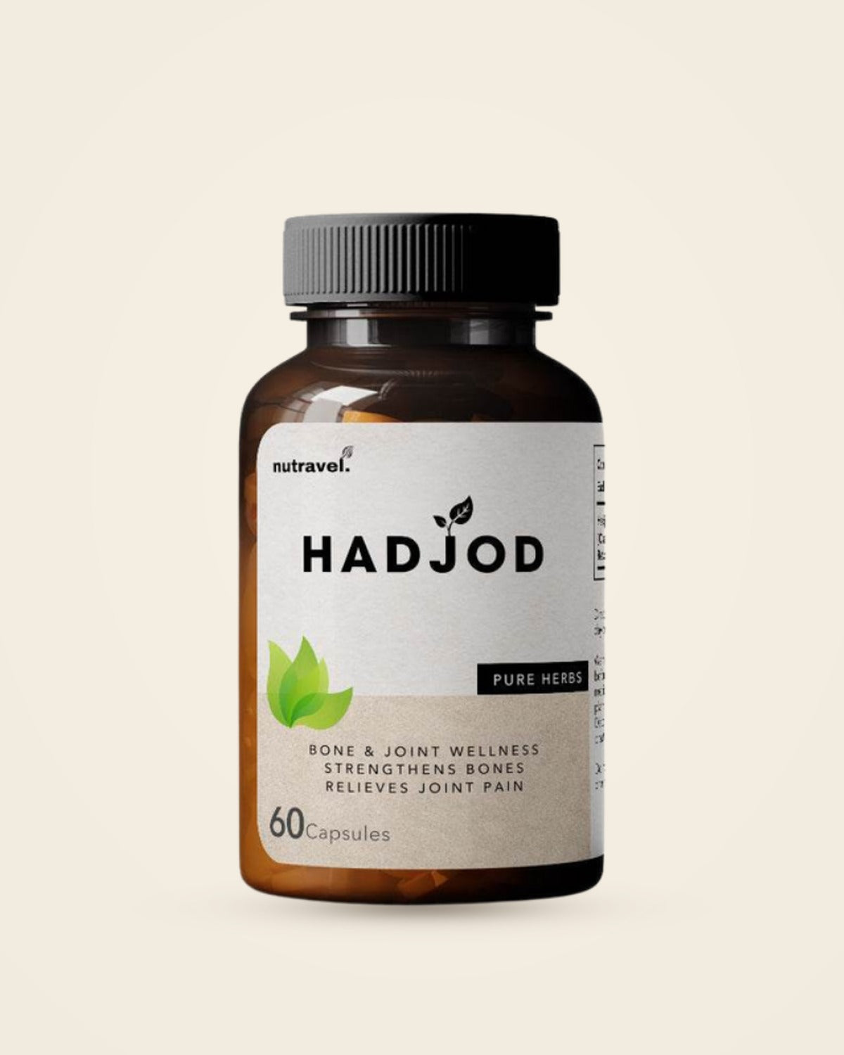 Nutravel Hadjod 60-capsule jar, front label: bone and joint wellness